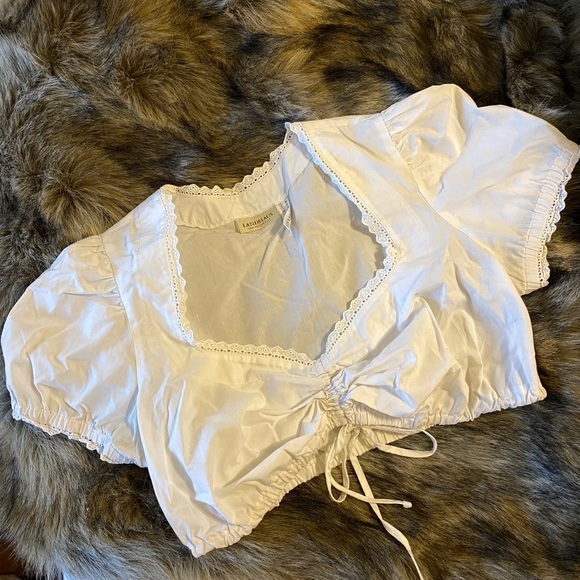 Tops - 💔SOLD 💔 Vintage dirndl white milkmaid crop top